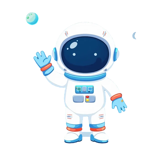 SpaceMan astronaut mascot waving